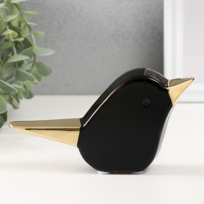 Сувенир керамика Сувенир керамика "Птица" чёрный с золотом 15,5х3,3х9 см