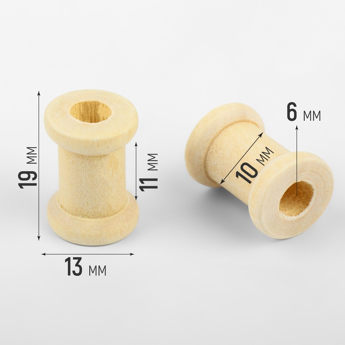 Набор деревянных катушек без покрытия, 50 шт, d = 1,3 × 1,9 см Набор деревянных катушек без покрытия, 50 шт, d = 1,3 × 1,9 см