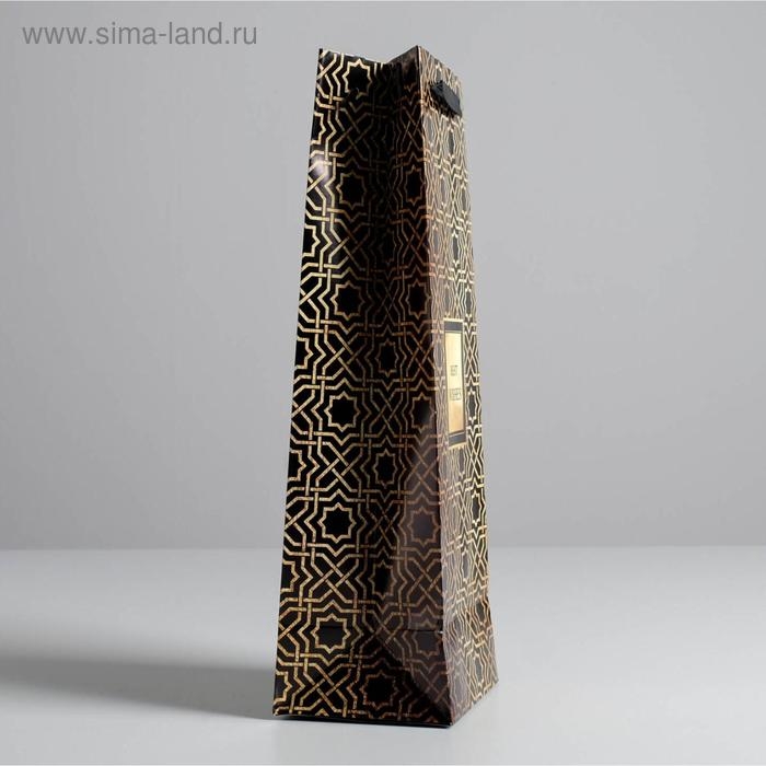 Пакет подарочный ламинированный под бутылку, упаковка, «Best wishes», 13 x 36 x 10 см Пакет подарочный ламинированный под бутылку, упаковка, «Best wishes», 13 x 36 x 10 см