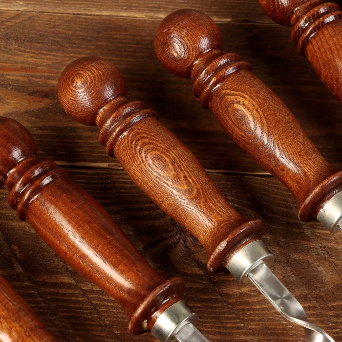 Набор с шампурами подарочный  Набор с шампурами подарочный "Шафран", 10 предметов, шампуры 50см