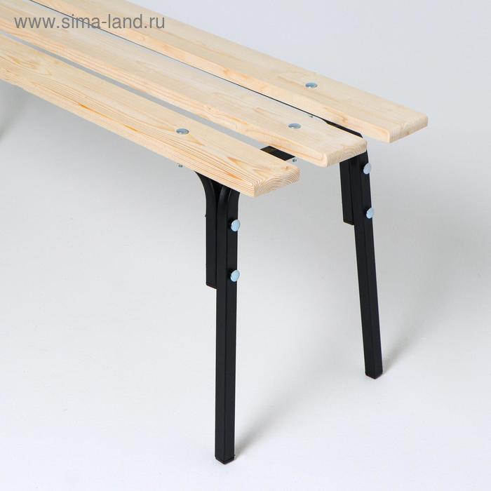 Лавочка для сада и дачи Лавочка для сада и дачи "Хит" деревянная на металлическом каркасе, 118 х 33 х 45 см, уличная