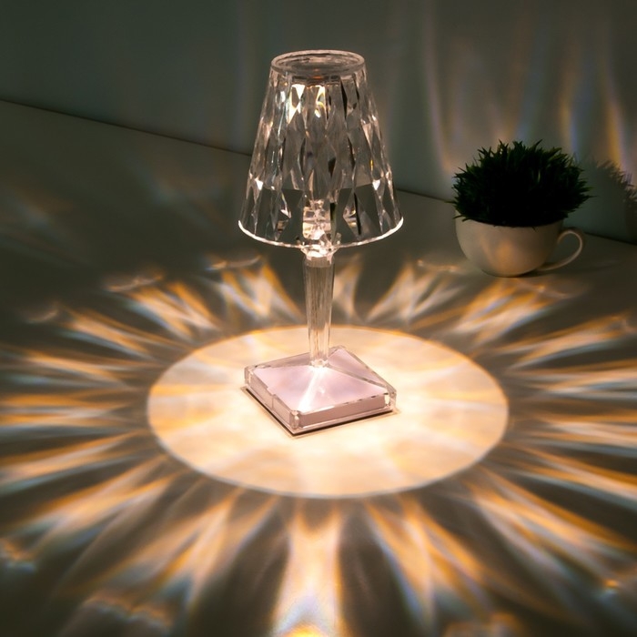 Настольная лампа 16862/1PR LED 0.8Вт 4000К USB АКБ прозрачный 12х12х26 см RISALUX Настольная лампа 16862/1PR LED 0.8Вт 4000К USB АКБ прозрачный 12х12х26 см RISALUX
