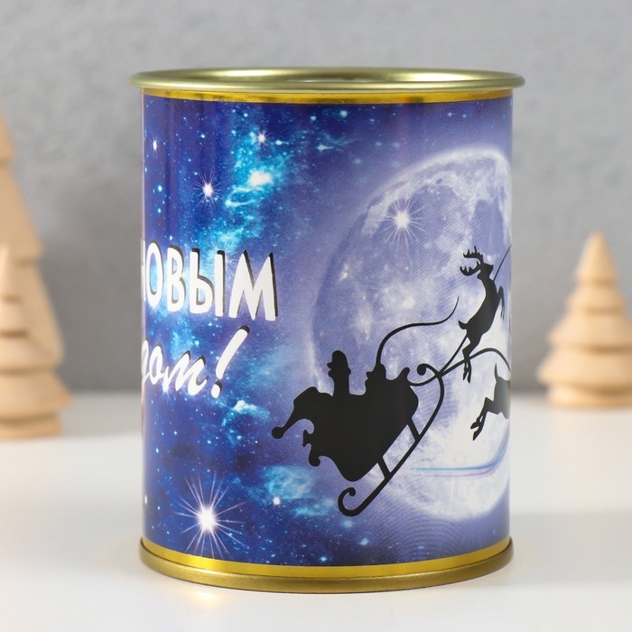 Копилка-банка металл  Копилка-банка металл "С новым годом"