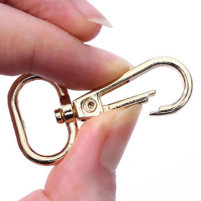 Карабин металлический, 46 × 30 мм / 25 × 2,5 мм, 5 шт, цвет золотой Карабин металлический, 46 × 30 мм / 25 × 2,5 мм, 5 шт, цвет золотой