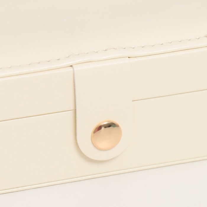 Шкатулка кожзам для украшений  Шкатулка кожзам для украшений "Идилия. Квадратная" белый 5х12х12 см