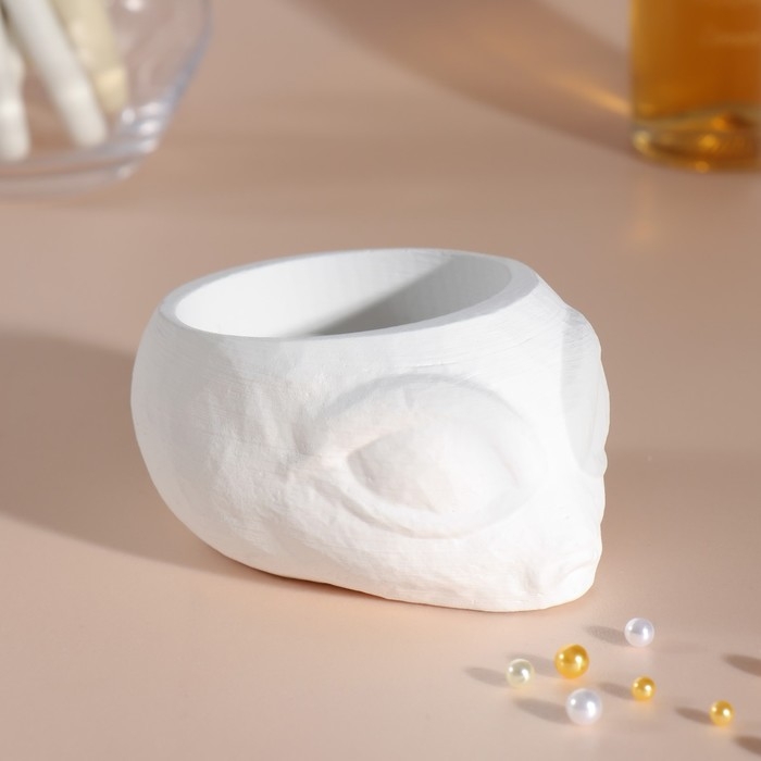 Подсвечник "Пришелец" высота 5 см, d-6 см белый