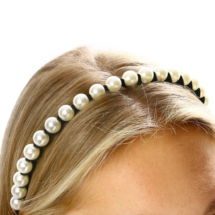 Ободок для волос с жемчугом новогодний «Выбирай счастье» на Новый год Ободок для волос с жемчугом новогодний «Выбирай счастье» на Новый год