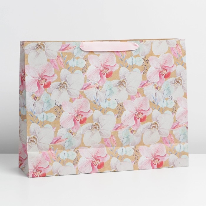 Пакет подарочный крафтовый горизонтальный, упаковка, «Прекрасной», L 40 х 31 х 11,5 см Пакет подарочный крафтовый горизонтальный, упаковка, «Прекрасной», L 40 х 31 х 11,5 см