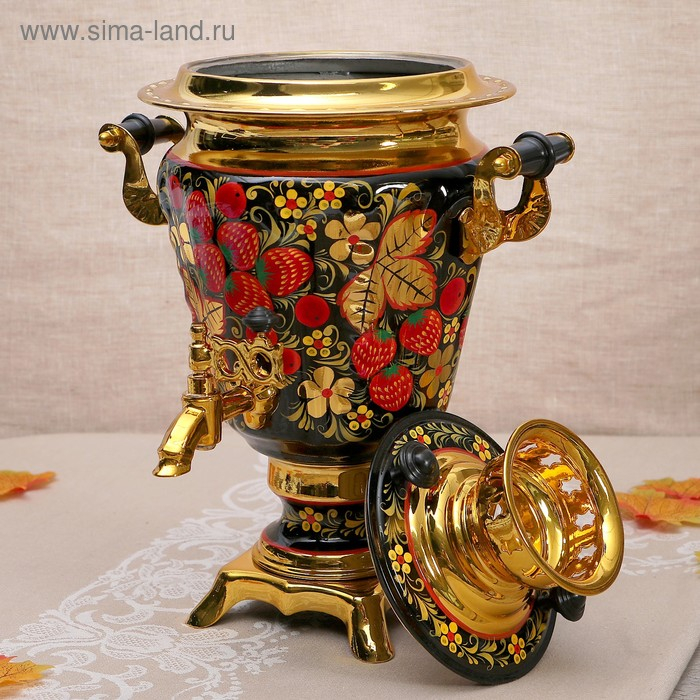 Самовар «Хохлома», рюмка, 3 л, электрический Самовар «Хохлома», рюмка, 3 л, электрический