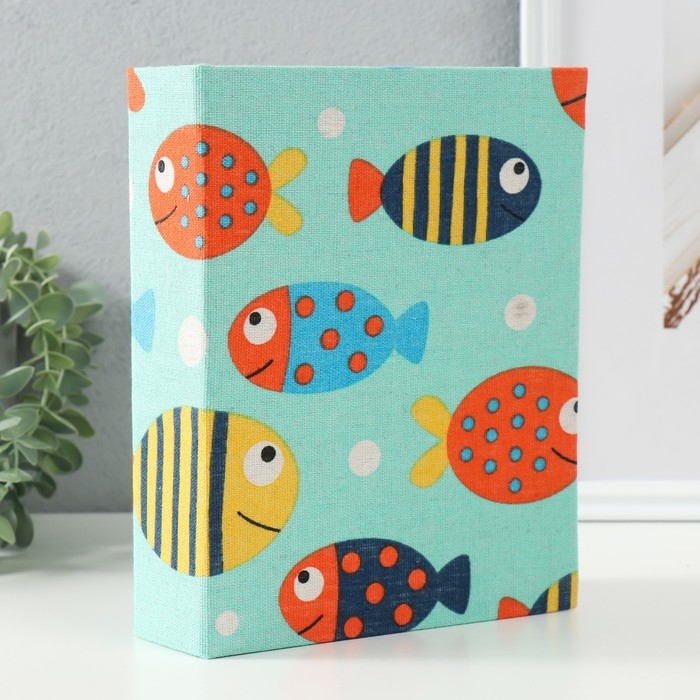 Фотоальбом на 200 фото 10х15 см "Довольные рыбки" текстиль 5,3х17х21,8 см