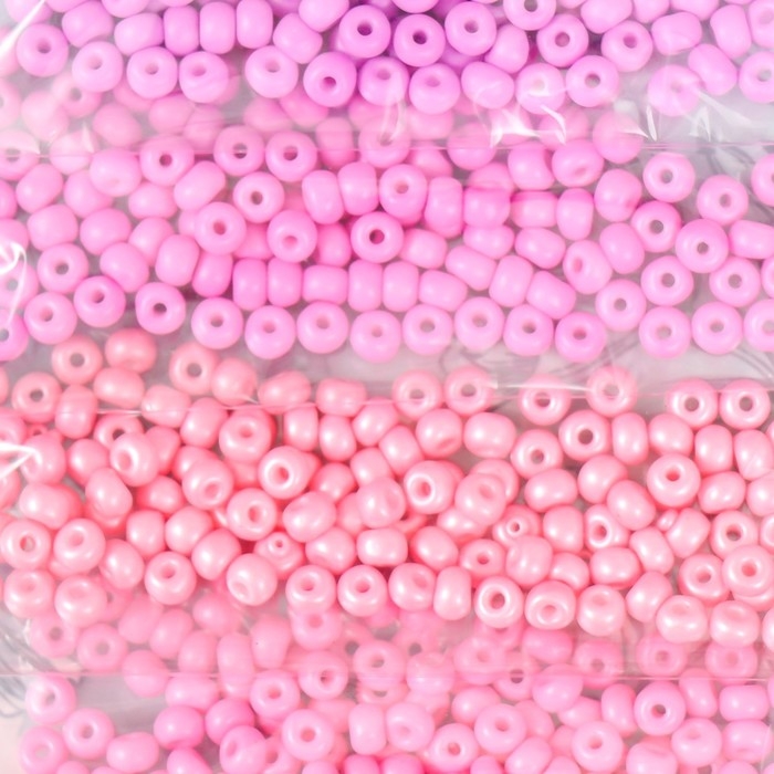 Бисер круглый 6/0  Бисер круглый 6/0 "Розовые облака" 6 цветов х 10 гр 20х8 см