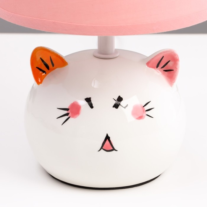 Настольная лампа  Настольная лампа "Киса" Е14 40Вт бело-розовый 17х17х27 см RISALUX