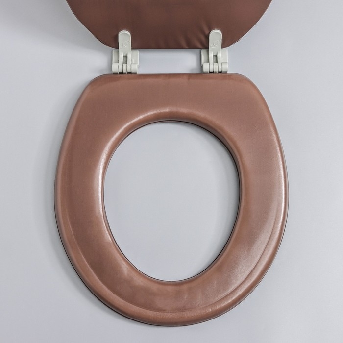 Сиденье для унитаза с крышкой, мягкое, коричневое, МИКС Сиденье для унитаза с крышкой, мягкое, коричневое, МИКС