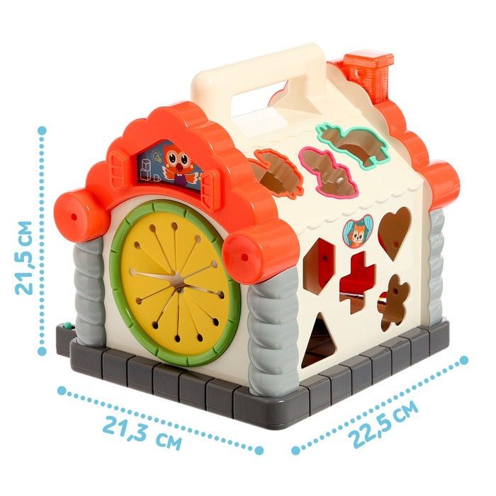 Игрушка развивающая логическая «Домик с ручкой», световые и звуковые эффекты, счёты, пианино, сортер Игрушка развивающая логическая «Домик с ручкой», световые и звуковые эффекты, счёты, пианино, сортер