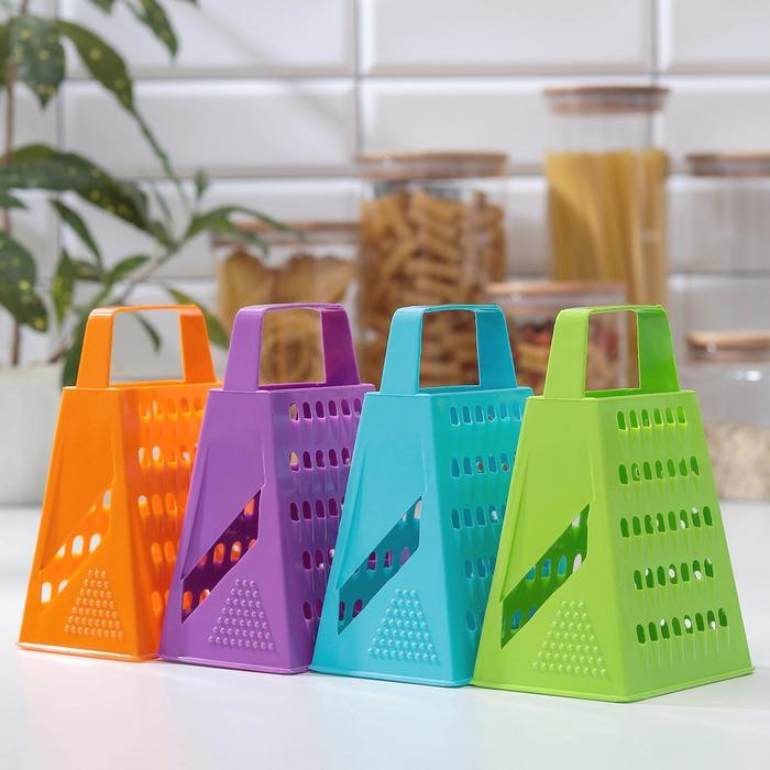 Тёрка четырёхгранная «Яркость цвета», 16 см, цвет МИКС Тёрка четырёхгранная «Яркость цвета», 16 см, цвет МИКС