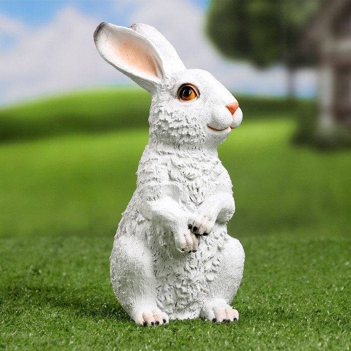 Садовая фигура  Садовая фигура "Зайка" белый, 12х9х21см