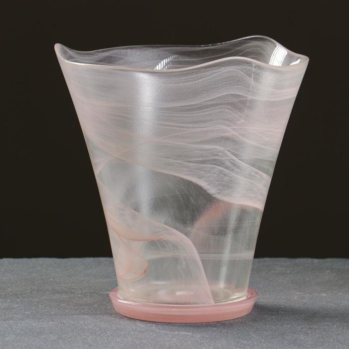 Горшок цветочный с поддоном  Горшок цветочный с поддоном "Кристина" алебастр, розовый  1,8 л