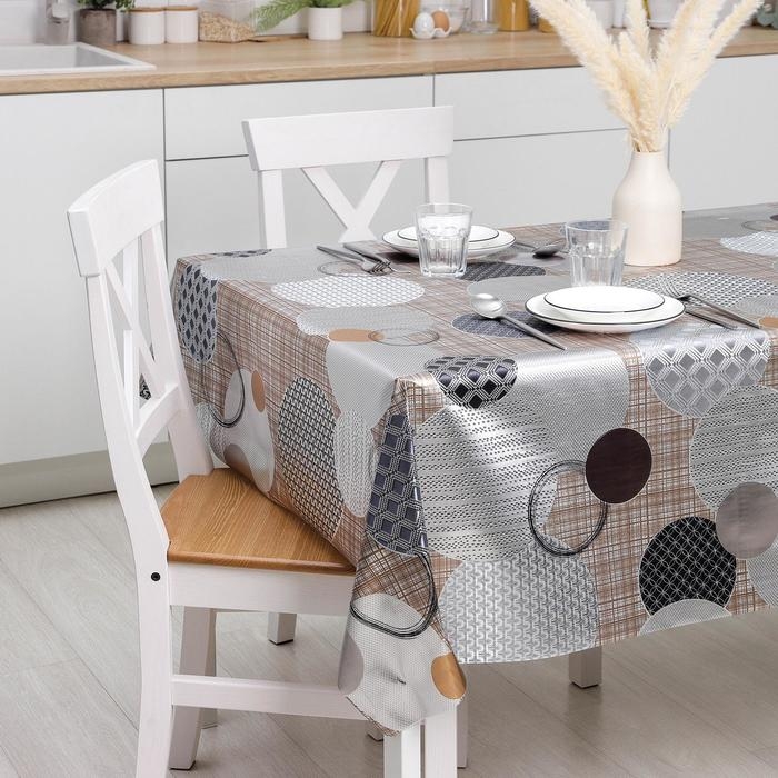 Клеёнка на стол на тканевой основе «Пузыри», рулон 20 метров, ширина 137 см, толщина 0,25 мм, цвет серый Клеёнка на стол на тканевой основе «Пузыри», рулон 20 метров, ширина 137 см, толщина 0,25 мм, цвет серый