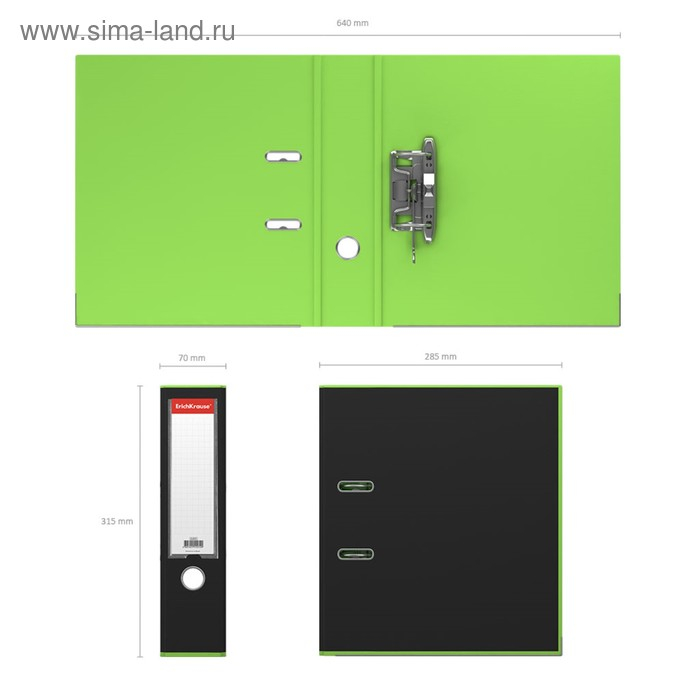 Папка–регистратор А4, 70 мм, ErichKrause Accent, с арочным механизмом, салатовая Папка–регистратор А4, 70 мм, ErichKrause Accent, с арочным механизмом, салатовая