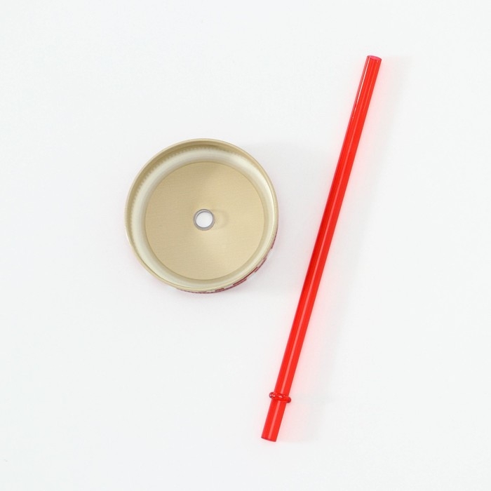 Кружка стеклянная с крышкой Homemade, 450 мл, цвет красный Кружка стеклянная с крышкой Homemade, 450 мл, цвет красный