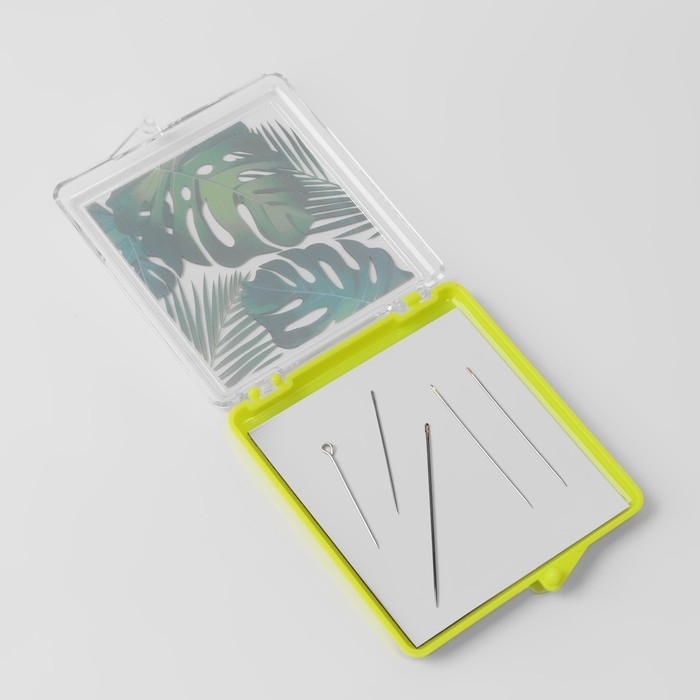 Игольница магнитная «Тропики», с иглами, 7 × 8 см, цвет жёлтый Игольница магнитная «Тропики», с иглами, 7 × 8 см, цвет жёлтый