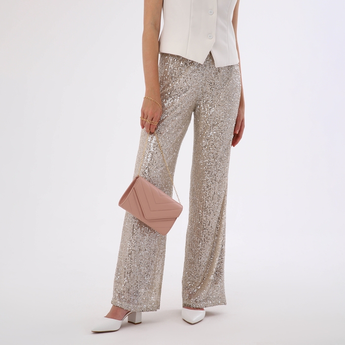 Сумка-клатч на клапане, цвет розовый