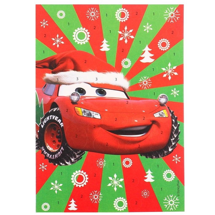 Аппликация фольгой "Новый год" 23х15 см, Тачки