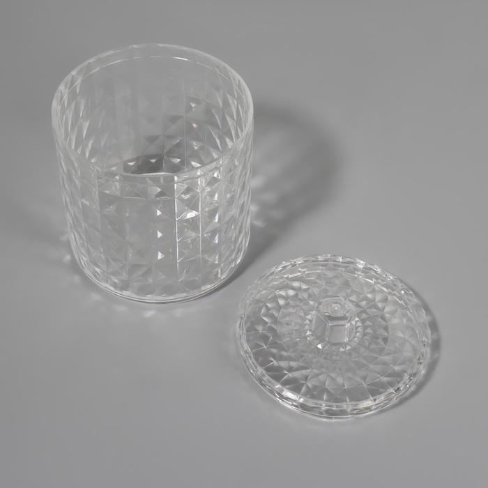 Органайзер для хранения, 1 секция, с крышкой, d = 10 × 12,5 см, цвет прозрачный Органайзер для хранения, 1 секция, с крышкой, d = 10 × 12,5 см, цвет прозрачный