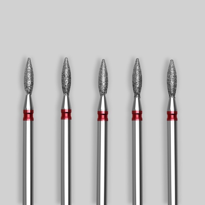 Фрезы алмазные для маникюра «Пламя», мелкая зернистость, d 2,5 × 8 мм, 5 шт Фрезы алмазные для маникюра «Пламя», мелкая зернистость, d 2,5 × 8 мм, 5 шт