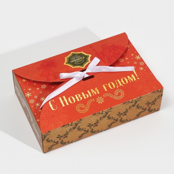 Коробка новогодняя складная «Новогодняя почта», 28 х 18 х 8 см, Новый год Коробка новогодняя складная «Новогодняя почта», 28 х 18 х 8 см, Новый год