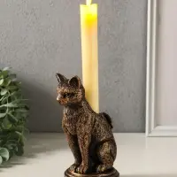 Подсвечник на 1 свечу &laquo;Кошка&raquo;, 17&times;10&times;8 см, под бронзу