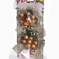 Ёлочные игрушки 2 шт. &laquo;Зимнее волшебство. Композиция на бантике&raquo; пластик, ягодки, 13&times;15 см