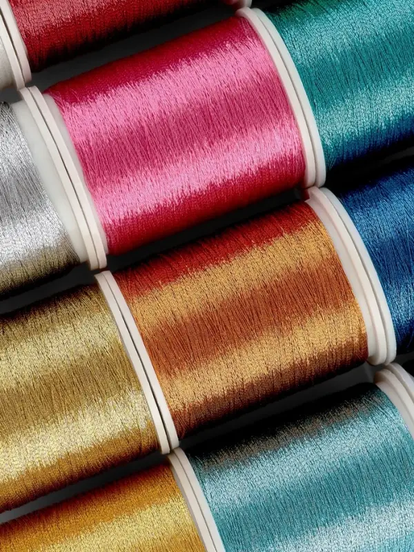 Нитки металлизированные, 91&plusmn;1 м, набор 12 шт., разноцветные