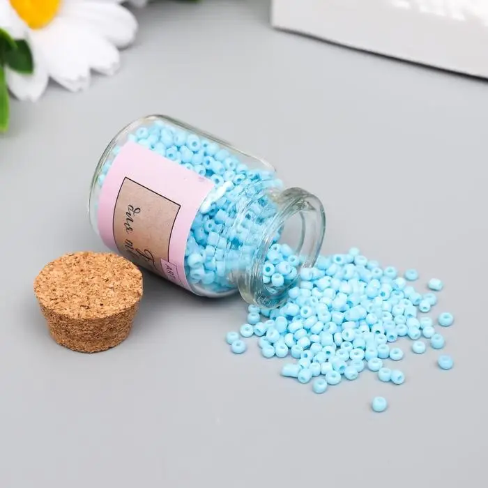 Бисер круглый 12/0 в бутылочке  Бисер круглый 12/0 в бутылочке "Небесный" 20 гр