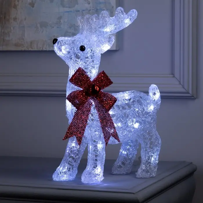 Фигура акриловая «Олень» 32 см, 40 LED, 220 В, свечение белое Фигура акриловая «Олень» 32 см, 40 LED, 220 В, свечение белое