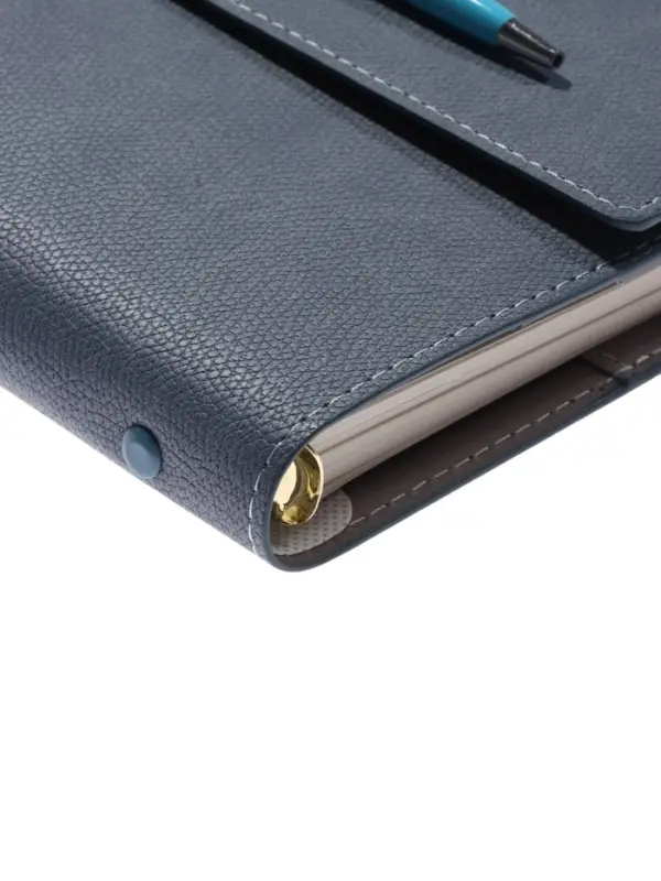 Органайзер на кольцах, А5, с клапаном, 80л, линия, к/зам, с ручкой, Серо-синий Органайзер на кольцах, А5, с клапаном, 80л, линия, к/зам, с ручкой, Серо-синий