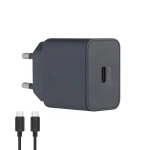 Сетевое зарядное устройство с кабелем Type-C на Type-C PD25W N76 HOCO черное