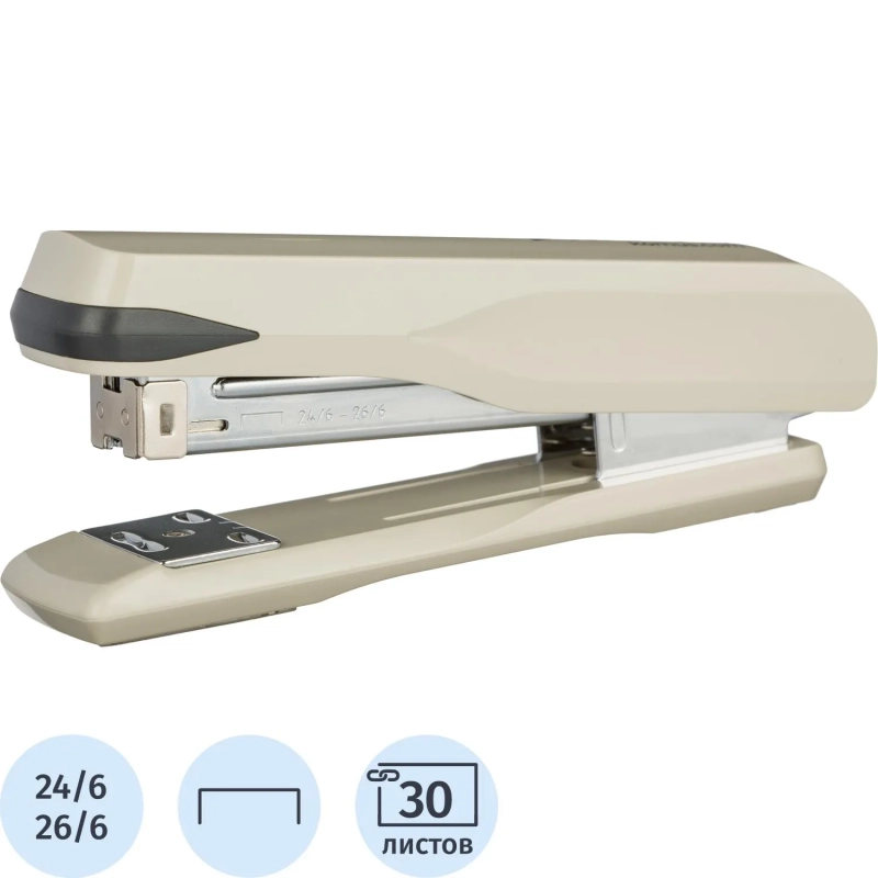 Степлер Комус MSGY2430 (№24/6-26/6) до 30 лист.,металл,серый