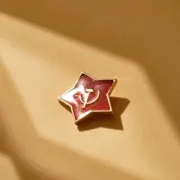 Значок «Звезда Серп и молот», 2.5 см, цвет красный в золоте