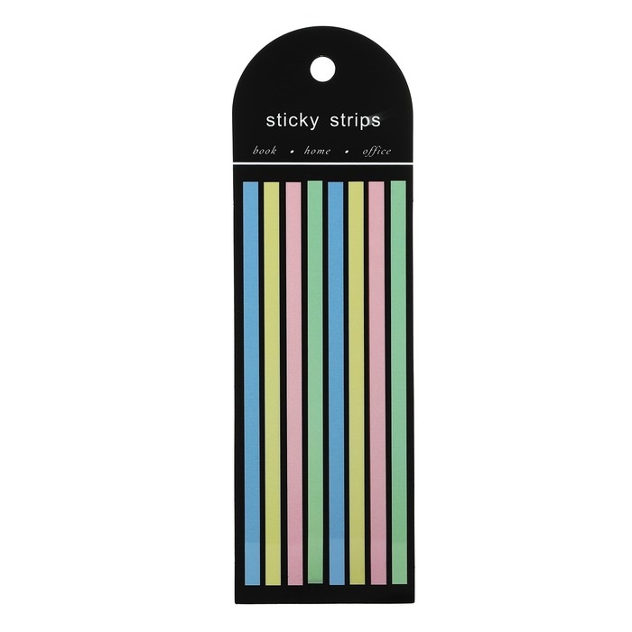 Блок-закладка с липким краем 145 мм х 5 мм, пластик, 4 цвета по 20 листов, 8 штук, пастель Блок-закладка с липким краем 145 мм х 5 мм, пластик, 4 цвета по 20 листов, 8 штук, пастель