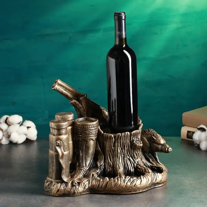 Подставка для бутылки &laquo;Охота&raquo; 33&times;23&times;26 см, под бронзу