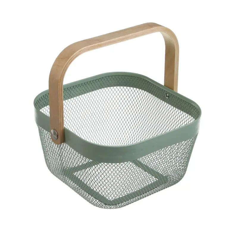 Корзинка тм VETTA Ботаника, 23х16,5х12,5см, металл, деревянная ручка, 2 цвета