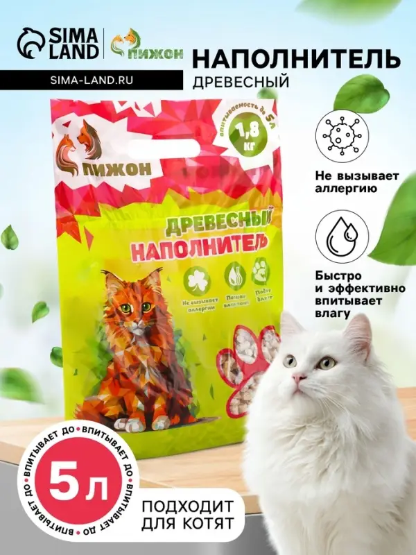 Наполнитель древесный &laquo;Пижон&raquo; 5 л