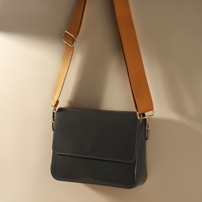 Ручка для сумки, стропа, с карабинами, 139 ± 3 × 3,8 см, цвет светло-коричневый Ручка для сумки, стропа, с карабинами, 139 ± 3 × 3,8 см, цвет светло-коричневый