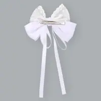 Бант для волос на заколке с лентами &laquo;Цветы&raquo;, белый, Принцессы