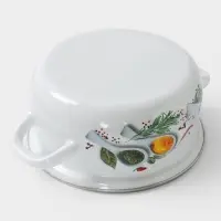 Кастрюли эмалированные &laquo;Куркума&raquo;, набор 3 шт., 2 л, 3 л, 4 л, с деколью, белые
