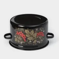 Кастрюля эмалированная &laquo;Рябина&raquo;, 7 л, d=26.5 см, черно-красная