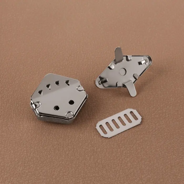 Застёжка для сумки, 3.1×3.1 см, цвет серебряный Застёжка для сумки, 3.1×3.1 см, цвет серебряный