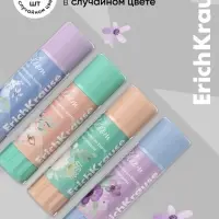 Клей-карандаш, ErichKrause EasyStick Pastel Bloom, PVP, экономичный расход, 13 г, МИКС