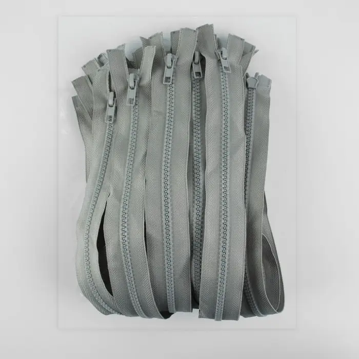 Молния «Трактор», №5, разъёмная, 2 замка, замки автомат, 90 см, цвет светло-серый, цена за 1 штуку